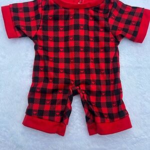 Build-A-Bear Red and Black Plaid Outfit